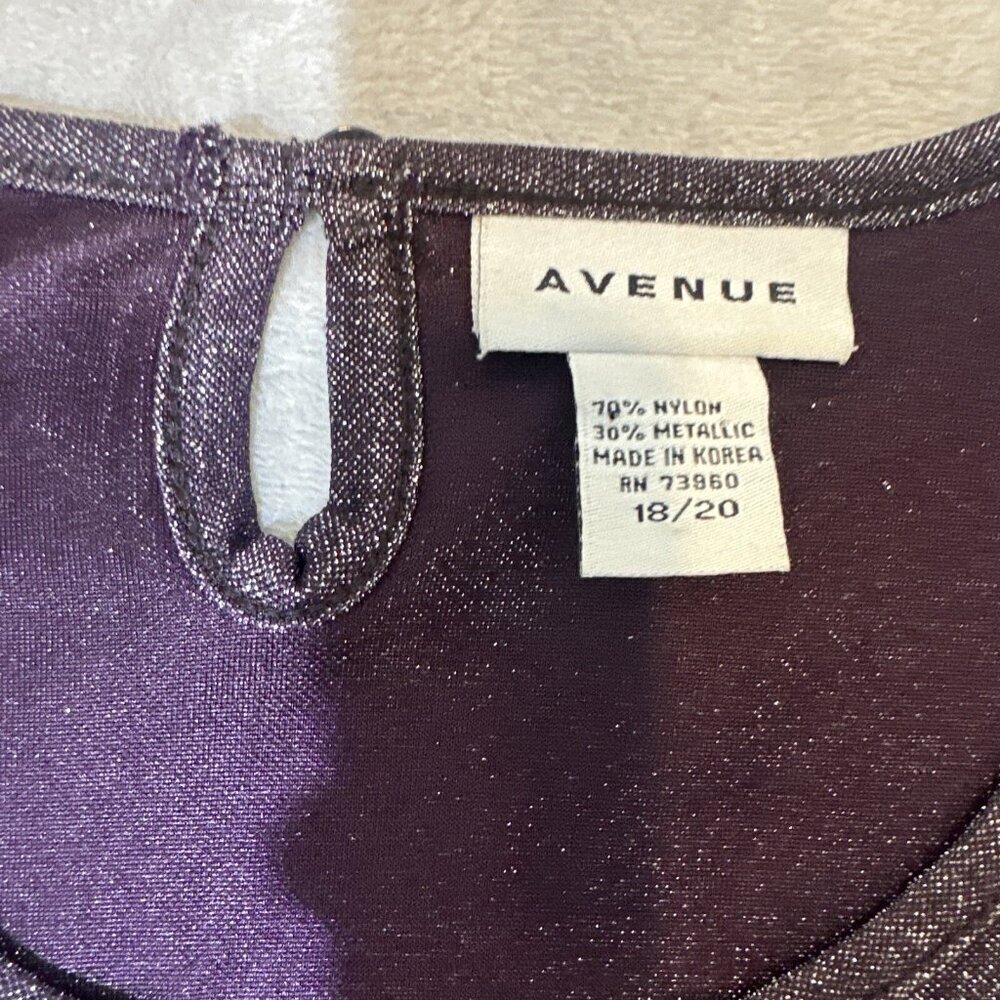 Women’s Avenue Metallic Top Purple Shimmer Size 18/20 - Picture 6 of 11